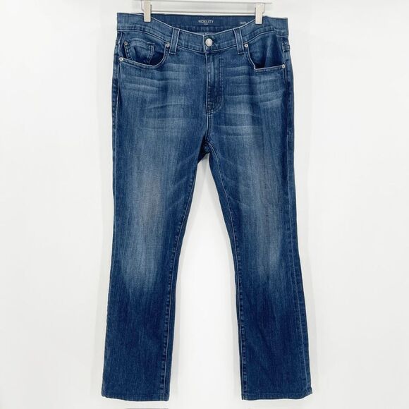 Fidelity Denim Bootcut Jeans Women's Size 36‎ Blue Dark Wash High Rise Casual - Picture 1 of 4